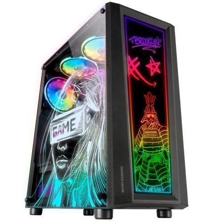 Mars Gaming MC-ART Semitorre Negra con Paneles para Dibujar